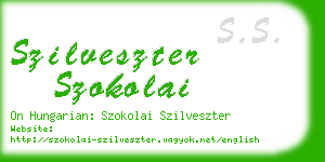 szilveszter szokolai business card